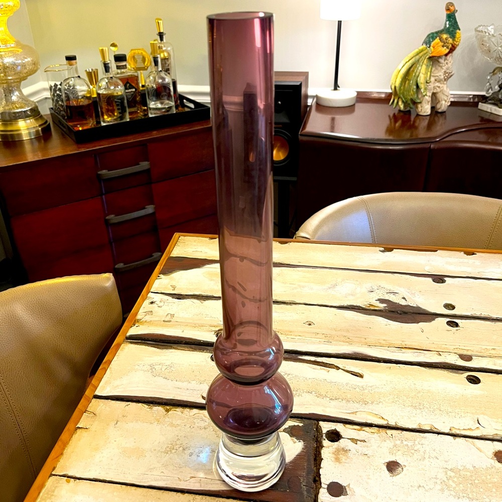 Vintage Waterford Amethyst Purple Marquis Crystal 17 inch vase